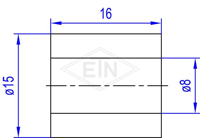 Door guide roller PE ø 15/8 x 16 mm, ETN-HM-1000