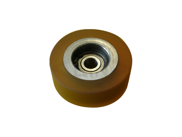 Roller VSL ø 50/8 x 18 mm VU 65° / steel core, 1 x ball bearing 608 ZZ SKF, snap-ring