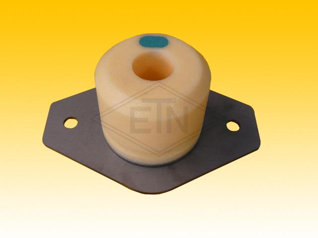 Lift buffer EN2, ø 100 x 80 mm, with oval steel plate, according to EN 81-1/2, without CE mark
Note:
This lift buffer may be used in elevators operating within the EU only as a spare part of an o...